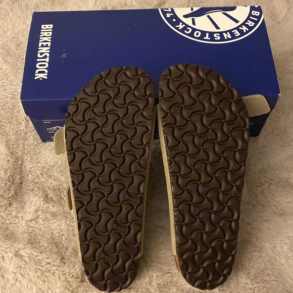 Nearly New with Box & Tags Birkenstock Arizona Suede Slides - Taupe 38 - Picture 4 of 11